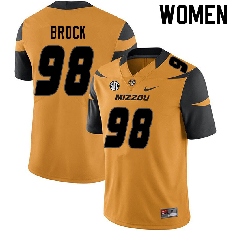 Women #98 Logan Brock Missouri Tigers College Football Jerseys Sale-Yellow - Click Image to Close